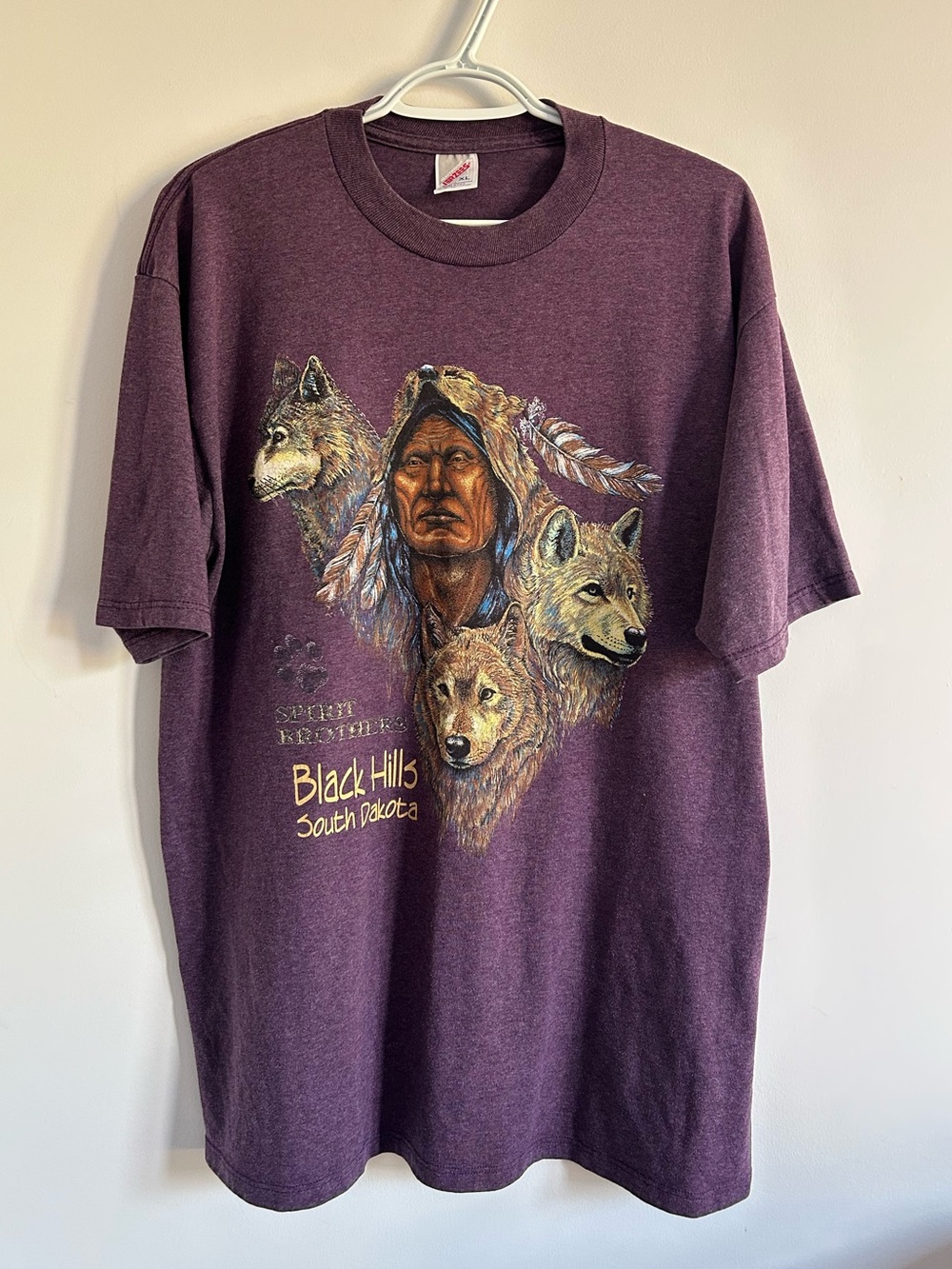 Vintage 90s American Native Indigenous Wolf shirt
